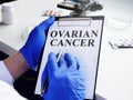 Ovarian cancer diagnosis in the doctor hands