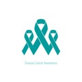 Ovarian Cancer flat group of ribbons connected