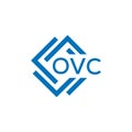 OVC letter logo design on white background. OVC creative circle letter logo concept. Royalty Free Stock Photo