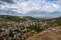 OVECH, BULGARIA -16 August 2020: Spectacular aerial view of provincial town of Ovech, Provadia, Bulgaria, made from top of the
