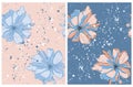 ovely Floral Irregular Seamless Vector Patterns with Abstract Hand Drawn Flowers. Royalty Free Stock Photo