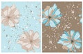 Ovely Floral Irregular Seamless Vector Patterns with Abstract Hand Drawn Flowers. Royalty Free Stock Photo