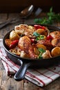 Oven-baked chicken with vegetables