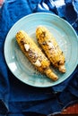 Oven baked corn with herbs and smoked paprika Royalty Free Stock Photo