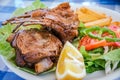Oven baked lamb ribs, traditional Greece Cuisine recipe