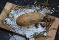 Oven baked potatoes with rock salt Royalty Free Stock Photo