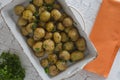 Oven baked potatoes Royalty Free Stock Photo