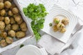 Oven baked potatoes Royalty Free Stock Photo
