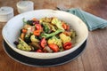 Oven baked vegetables - broccoli, pumpkin, cauliflower and zuccini Royalty Free Stock Photo