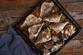 Oven cooked bream in a tray Royalty Free Stock Photo