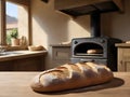Oven-Fresh Delight. Artisanal Bread on a Rustic Wooden Table