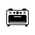 Black solid icon for Oven, kitchen and food Royalty Free Stock Photo