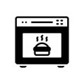 Black solid icon for Oven, microwave and heat Royalty Free Stock Photo