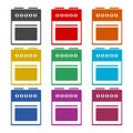 Oven icon, Stove Icon, color icons set