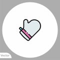 Oven mitten vector icon sign symbol Royalty Free Stock Photo