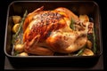 Oven perfection whole roasted chicken beautifully cooked to golden perfection