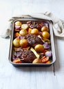 Oven-Roasted Eisbein with Autumn Vegetables Royalty Free Stock Photo