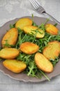Oven Roasted Potatoes with Arugula Royalty Free Stock Photo