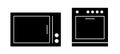 Oven or stove and microwave oven vector icon