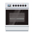 Oven stove vector icon illustration. Food cooking kitchen pizza