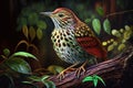 Design of colorful Ovenbird bird in the Jungle