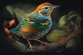 Design of colorful Ovenbird bird in the Jungle