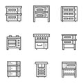 Ovens simple line icons set
