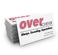 Over Acheiver Words Business Cards Always Exceeding Expectations