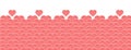 Vector horizontal background to happy Valentines day with balloons in the form of hearts of pink or coral color. Royalty Free Stock Photo