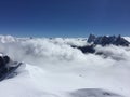 Over the clouds. View of the Alps France..