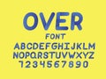 Over cursive font. Vector alphabet Royalty Free Stock Photo