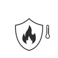 over heat protection icon vector concept design template