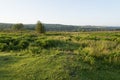 Over Laurence Field towards Padley Gorge on a summer morning Royalty Free Stock Photo