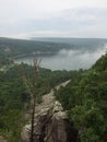 Over looking Devils lake while fog rolls in