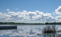 Over looking the pond, blue skies, fluffy clouds, Port Perry, Ontario