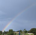 Over the Rainbow sky blue pot of gold Knoxville Tennessee September 2020 Royalty Free Stock Photo