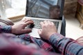 Young guy working at home. Royalty Free Stock Photo