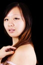 Over The Shoulder Portrait Attractive Chinese Woman Royalty Free Stock Photo