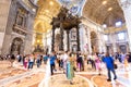 Over-tourism in Saint Peter Basilica, Vatican State Royalty Free Stock Photo