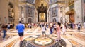 Over-tourism in Saint Peter Basilica, Vatican State Royalty Free Stock Photo