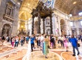 Over-tourism in Saint Peter Basilica, Vatican State Royalty Free Stock Photo