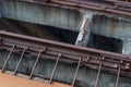 Over and under elevated train tracks, structural details