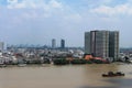 Over View Chao Phraya river, Building in Bangkok city Thailand Royalty Free Stock Photo