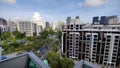 over view of street and building in Singapore