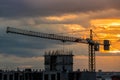 Over view of tower crane in construction machine