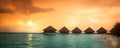 Over water bungalows with steps Royalty Free Stock Photo