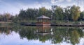 Over water pavilion in the garden Royalty Free Stock Photo