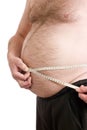 Over weight male with measuring tape Royalty Free Stock Photo