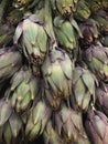 background of artichokes in the market