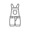 overall denim line icon vector illustration Royalty Free Stock Photo